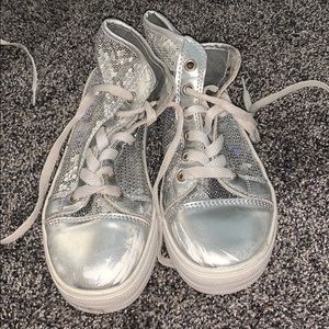 Silver sparkly sneakers